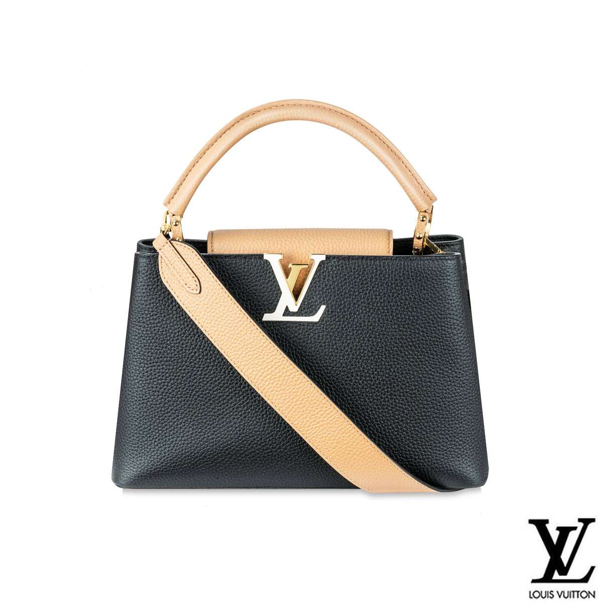 Louis Vuitton Black & Arizona Taurillon Capucines PM Bag M59466